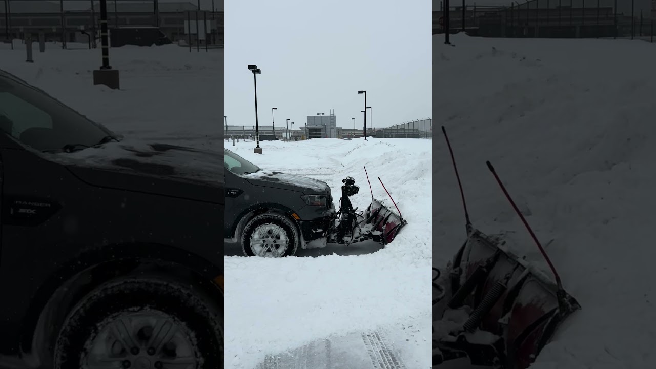 Got our 2019 ford ranger with a boss htx in action today! #snowplowing #bosssnowplow