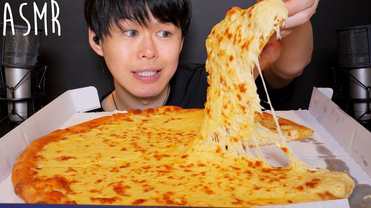 ASMR 1KG ULTRA CHEESE PIZZA MUKBANG (No Talking) EATING SOUNDS | Ryoma ASMR