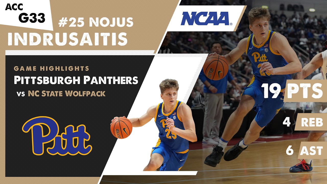 Lithuanian NOJUS INDRUSAITIS 19 PTS & 6 AST Pittsburgh Panthers NCAA game highlights