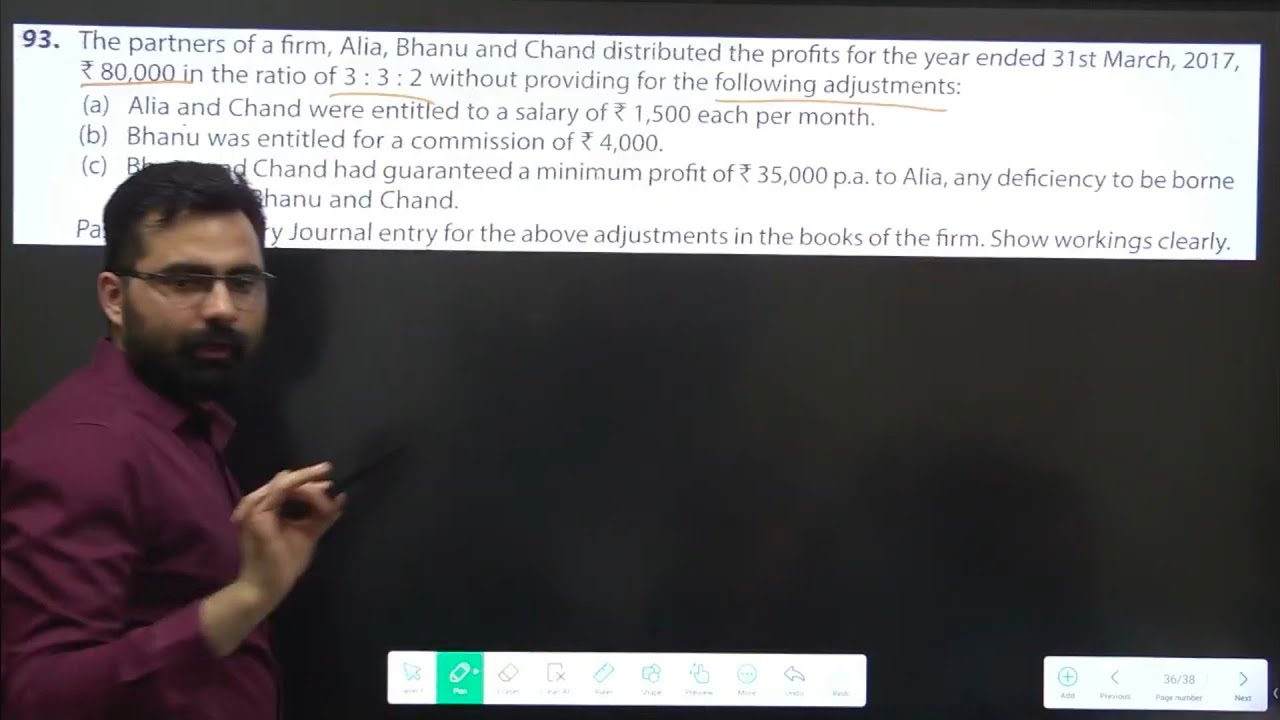 Class 12 Accounts Fundamentals Important Question The partners of a firm Alia, Bhanu and Chand