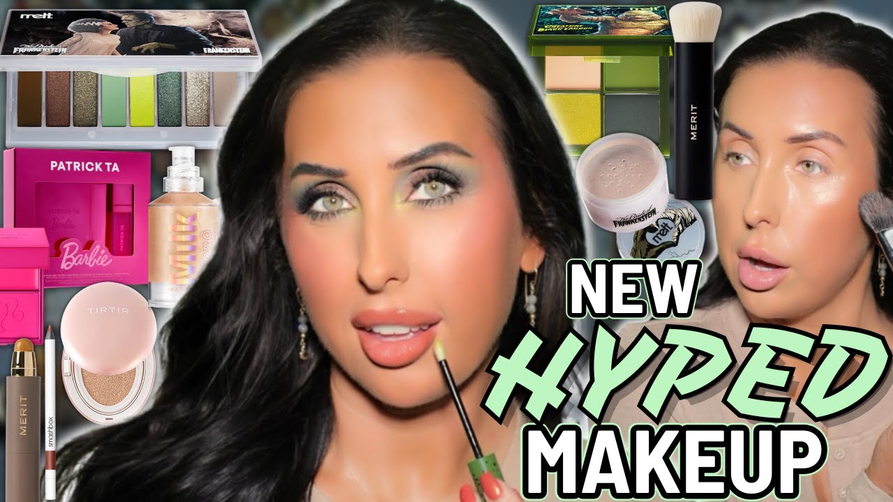 Full Face of NEW HYPED Fall Makeup! Melt Cosmetics Universal Monsters, Merit, Smashbox, Milk Makeup