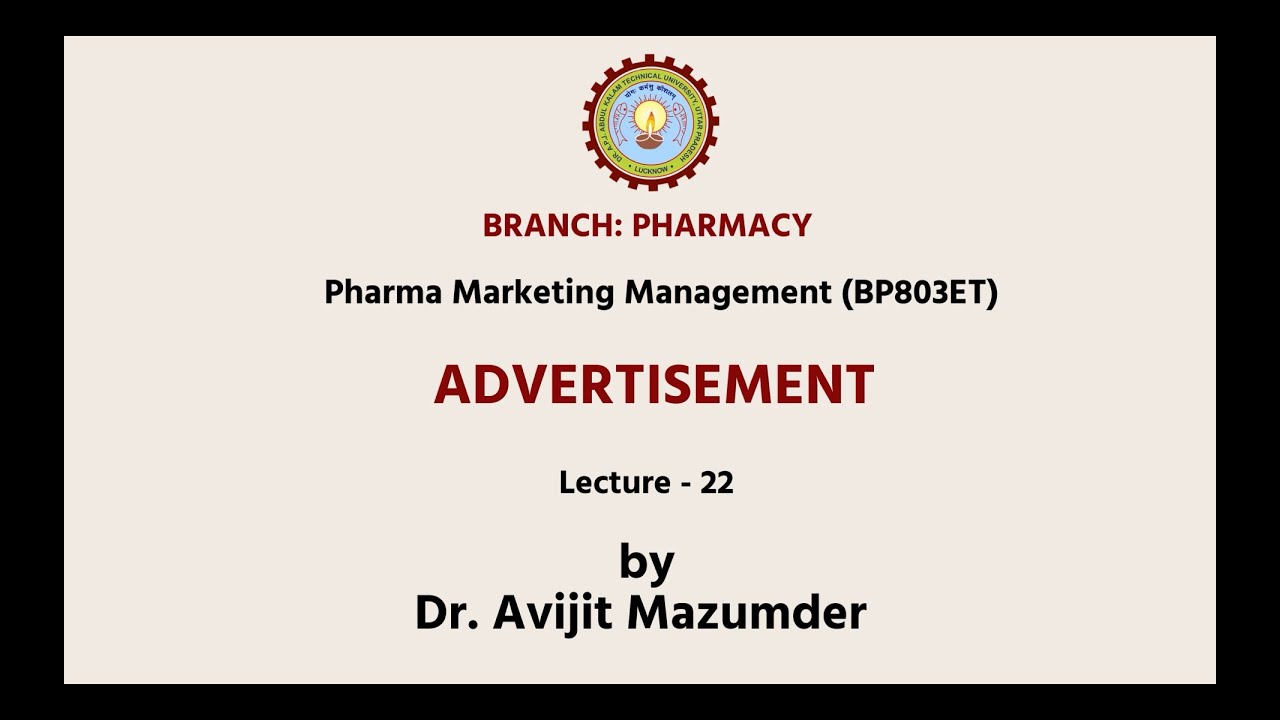 Pharma Marketing Management | Advertisement | AKTU Digital Education
