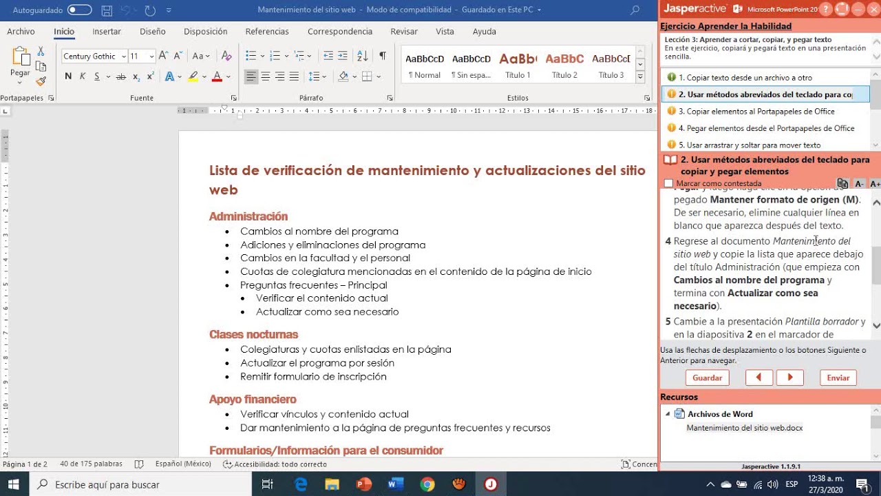 Jasperactive Lección 3 Ejercicio 5 PPT 2016 Parte1