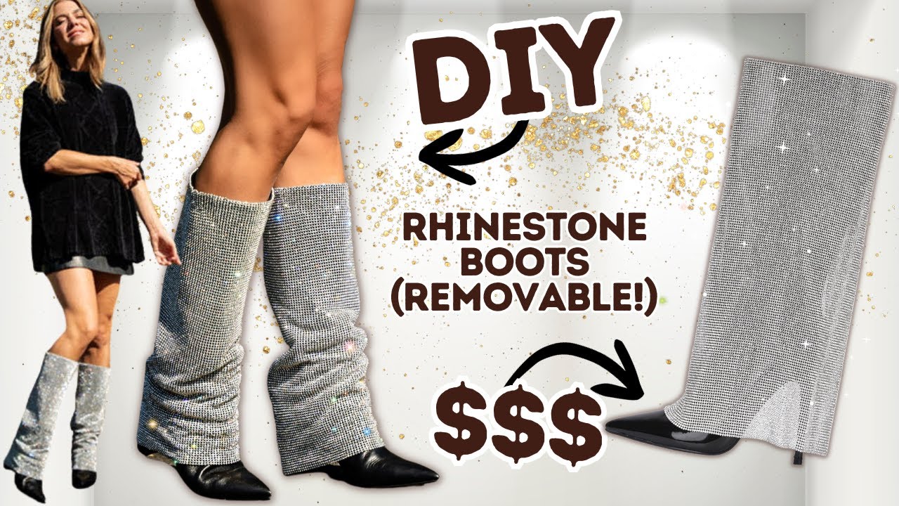 DIY Rhinestone Boots!! (Removable + No-Sew)  ✨ Plus a Sexy BONUS Top!
