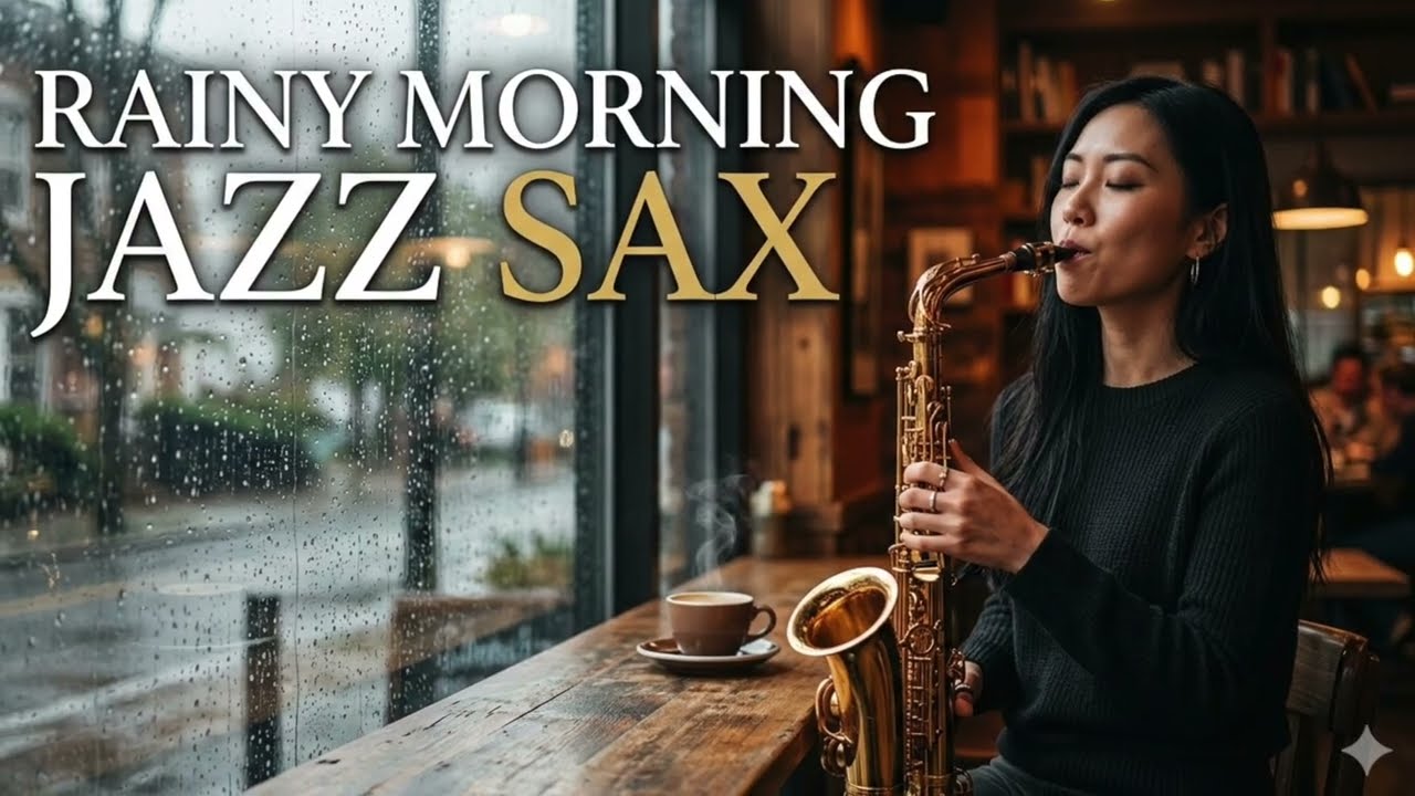 Rainy Morning Jazz Sax ☔ Relaxing Cafe Music for Study & Work