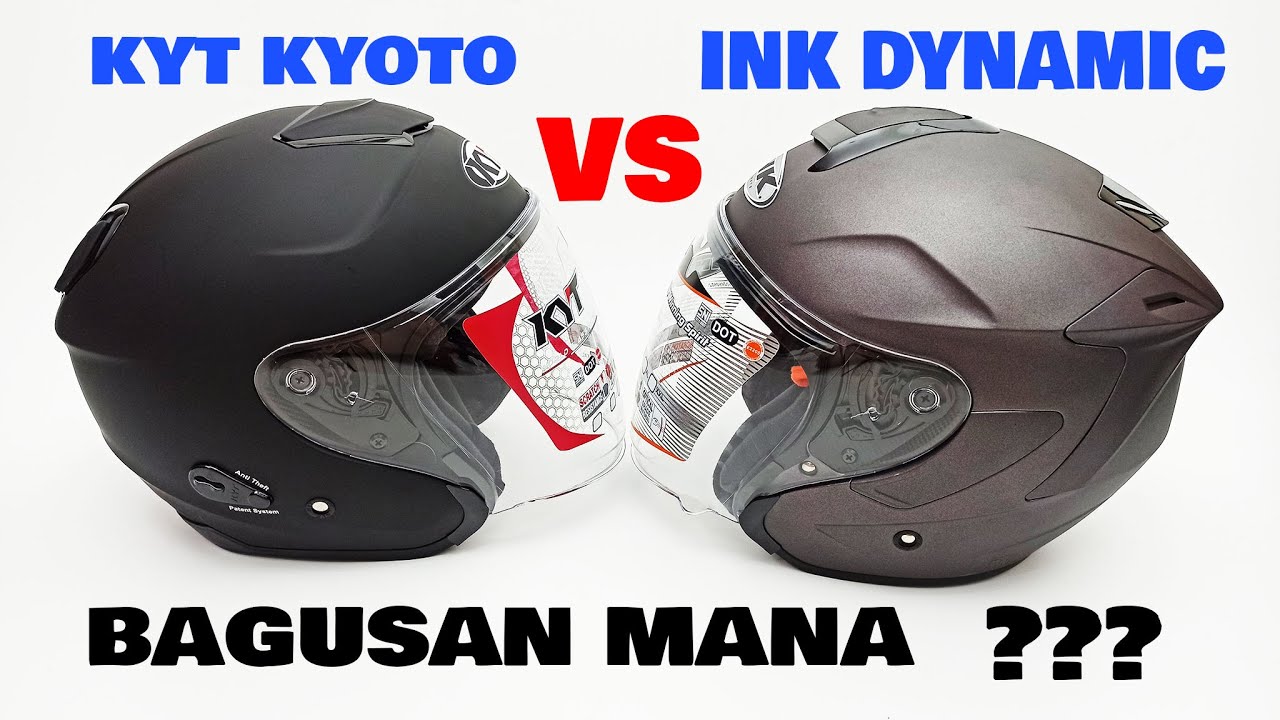 KYT KYOTO VS INK DYNAMIC tutorial bongkar pasang helm dan kaca , siapa lebih baik bagus?