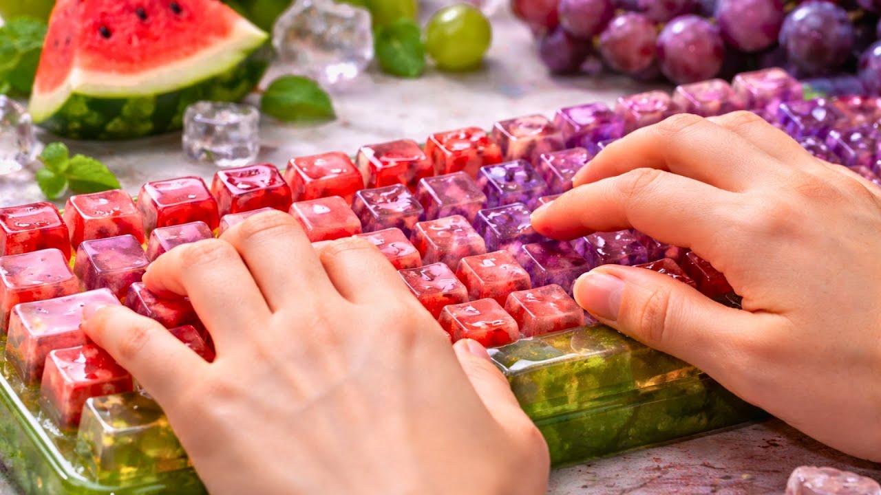 10 Minutes 🍉 ASMR Fruit Keyboard Typing | Juicy Watermelon & Grape Sounds for Deep Relaxation