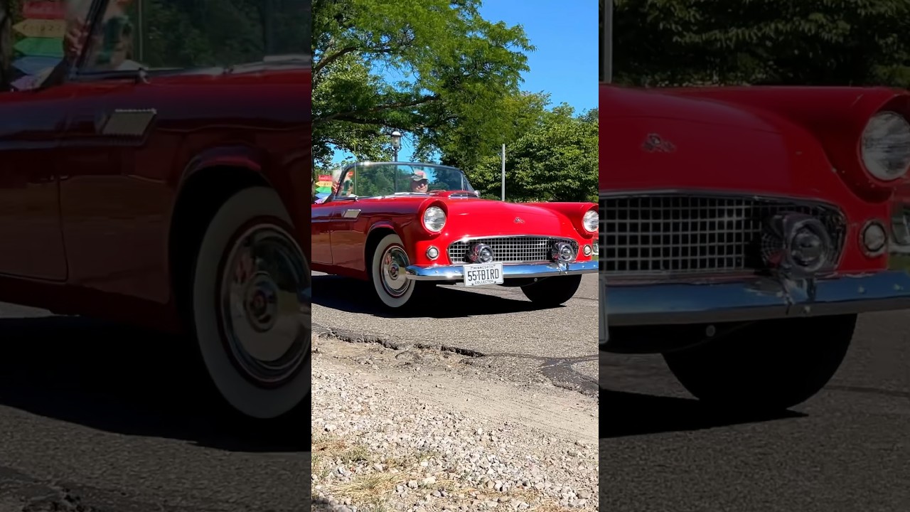 1955 Ford Thunderbird classic cruising at green field village motor muster