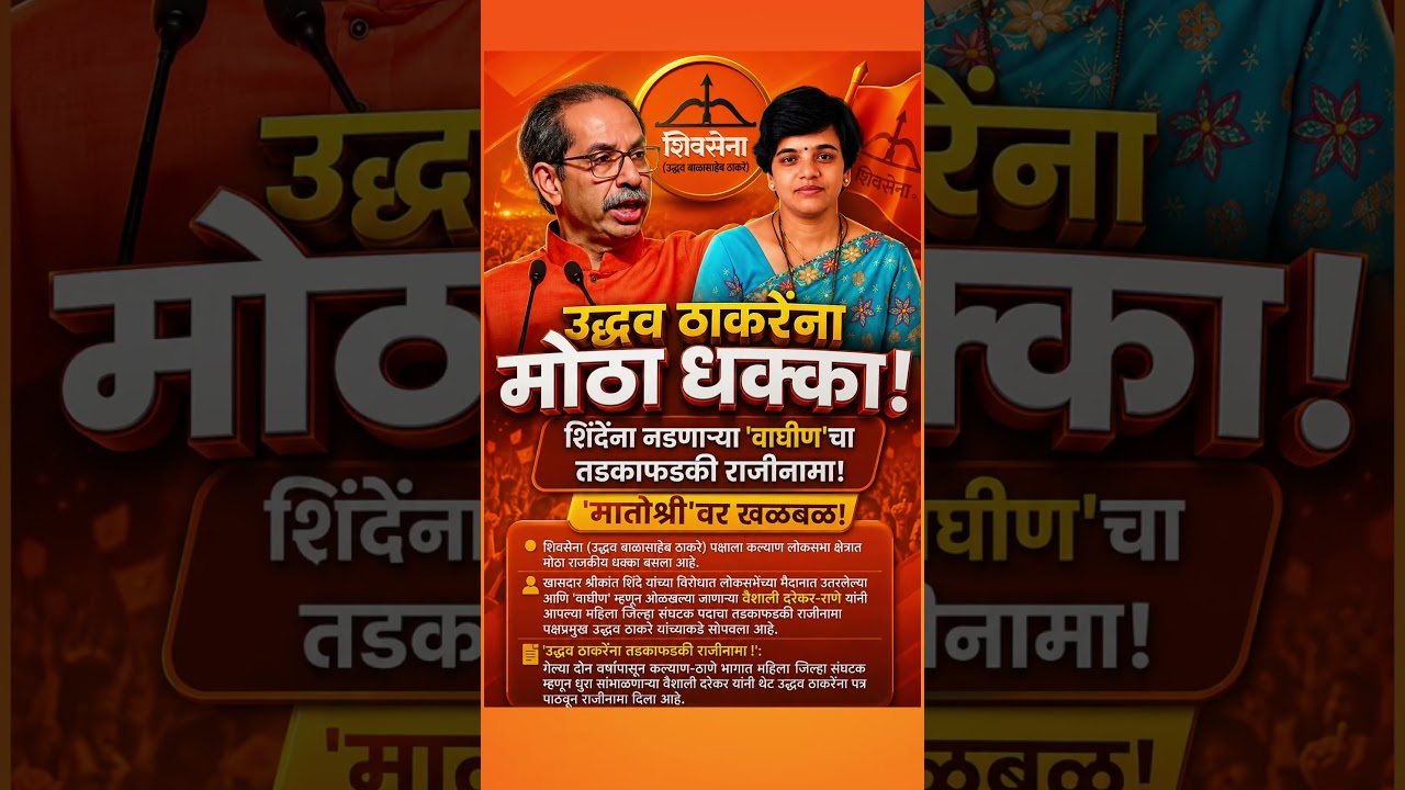 उद्धव ठाकरेंना मोठा धक्का#UddhavThackeray#VaishaliDarekarRane#ShivSenaUBT#ShivSena#Shinde#viralvideo