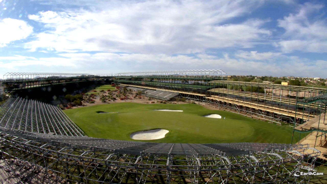 Timelapse of the grandstands going up around Hole # 16!
