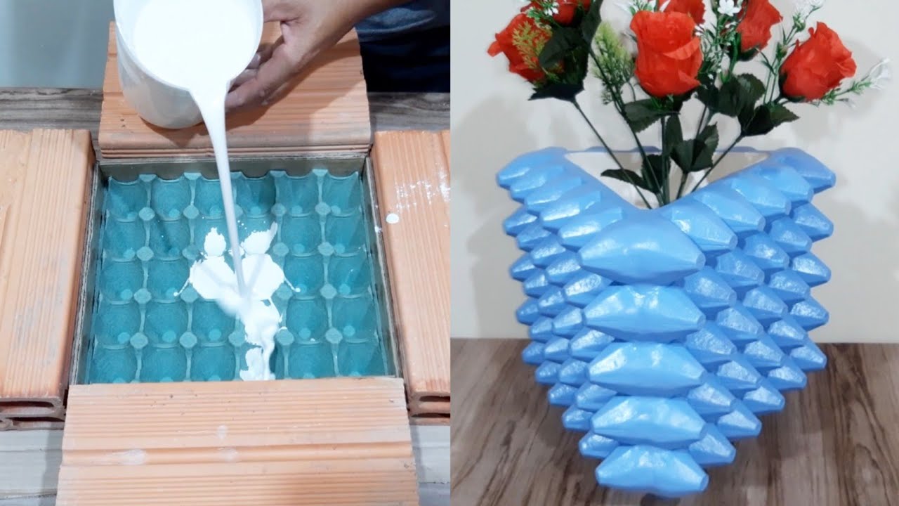 como fazer vaso de gesso e cartelas de ovos pra vender e ganhar dinheiro #diy #arte #status