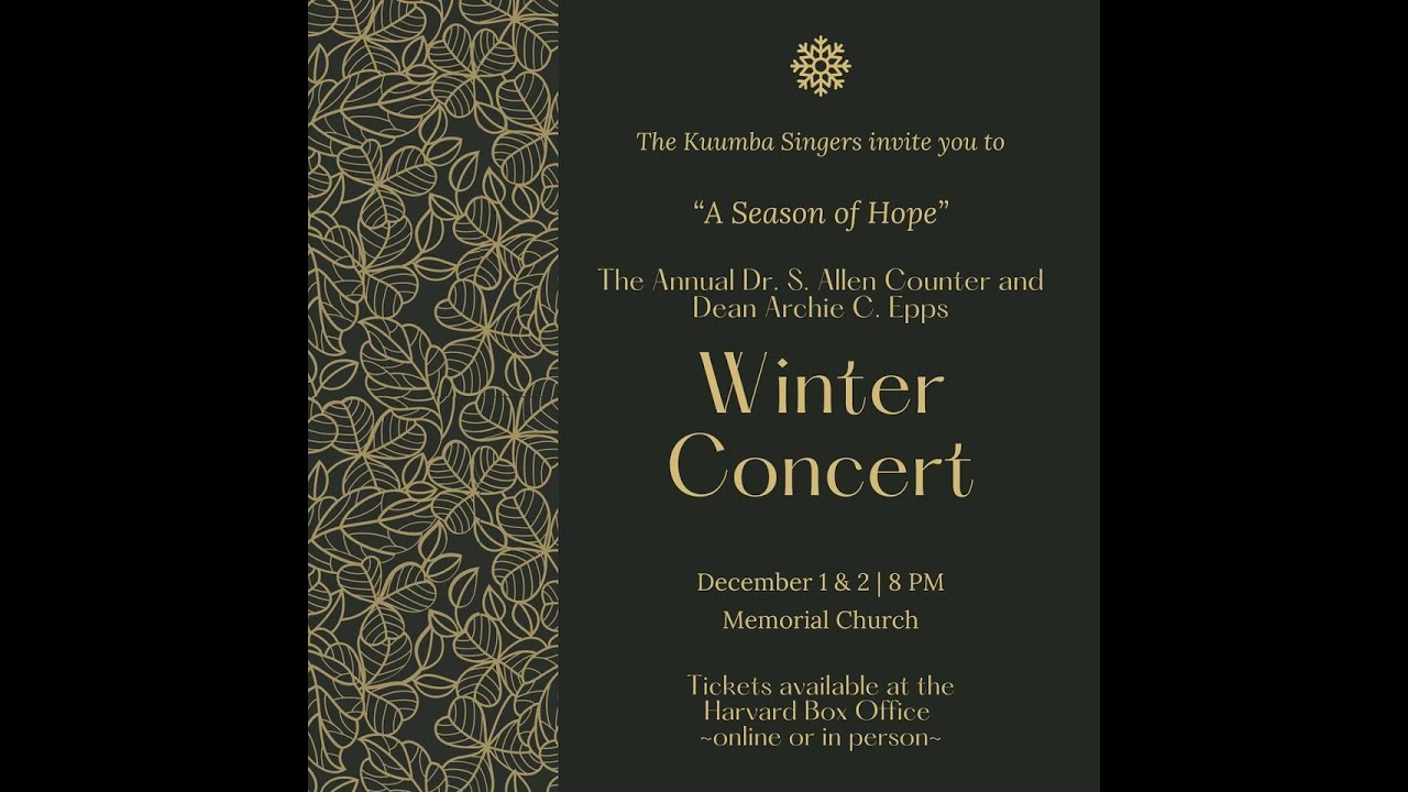 A Season of Hope: The Annual Dr. S. Allen Counter and Dean Archie C. Epps Winter Concert