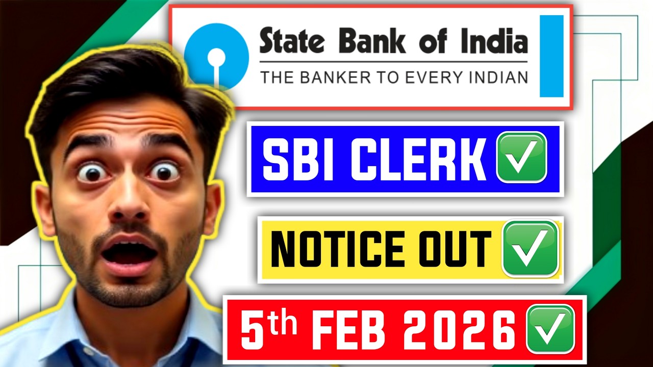📢 SBI CLERK NOTICE OUT 😱