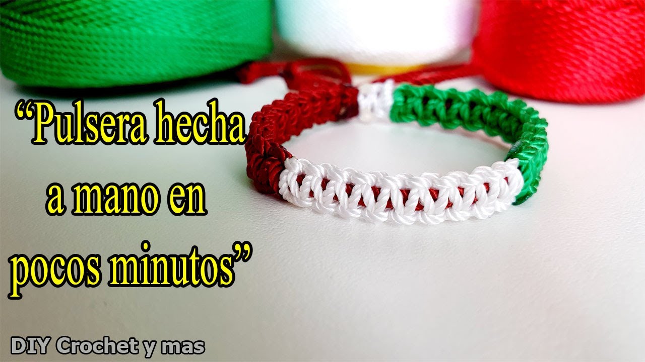 Pulsera para FIESTAS PATRIAS hecha a mano | Pulsera a macrame | Pulsera tricolor