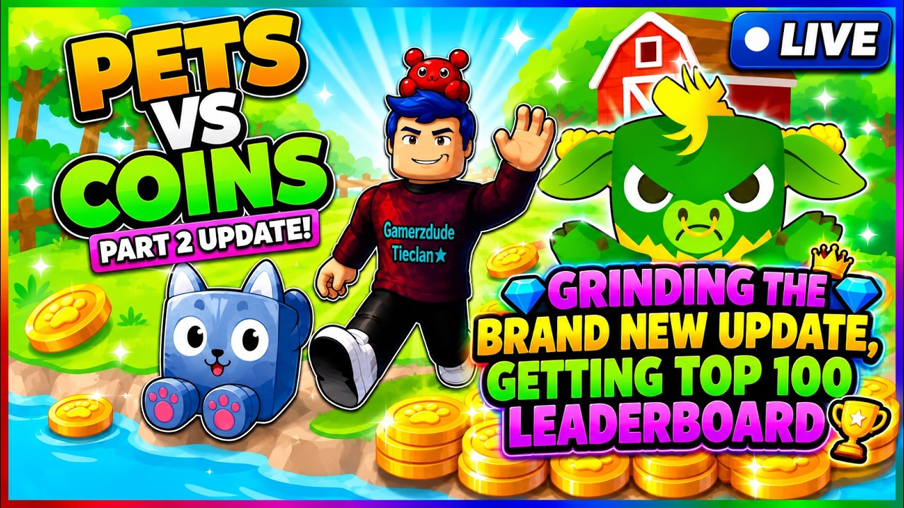 🔴 LIVE! GRINDING the NEW Pets vs Coins Part 2 Update! 🚀 Top 100 Leaderboard Push! (Pet Simulator 99)