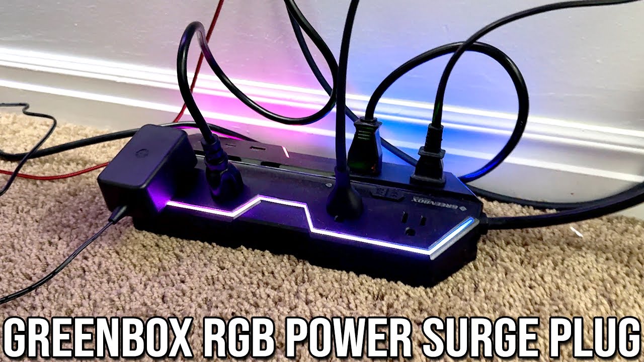 Greenbox RGB USB Surge Protector Power Strip