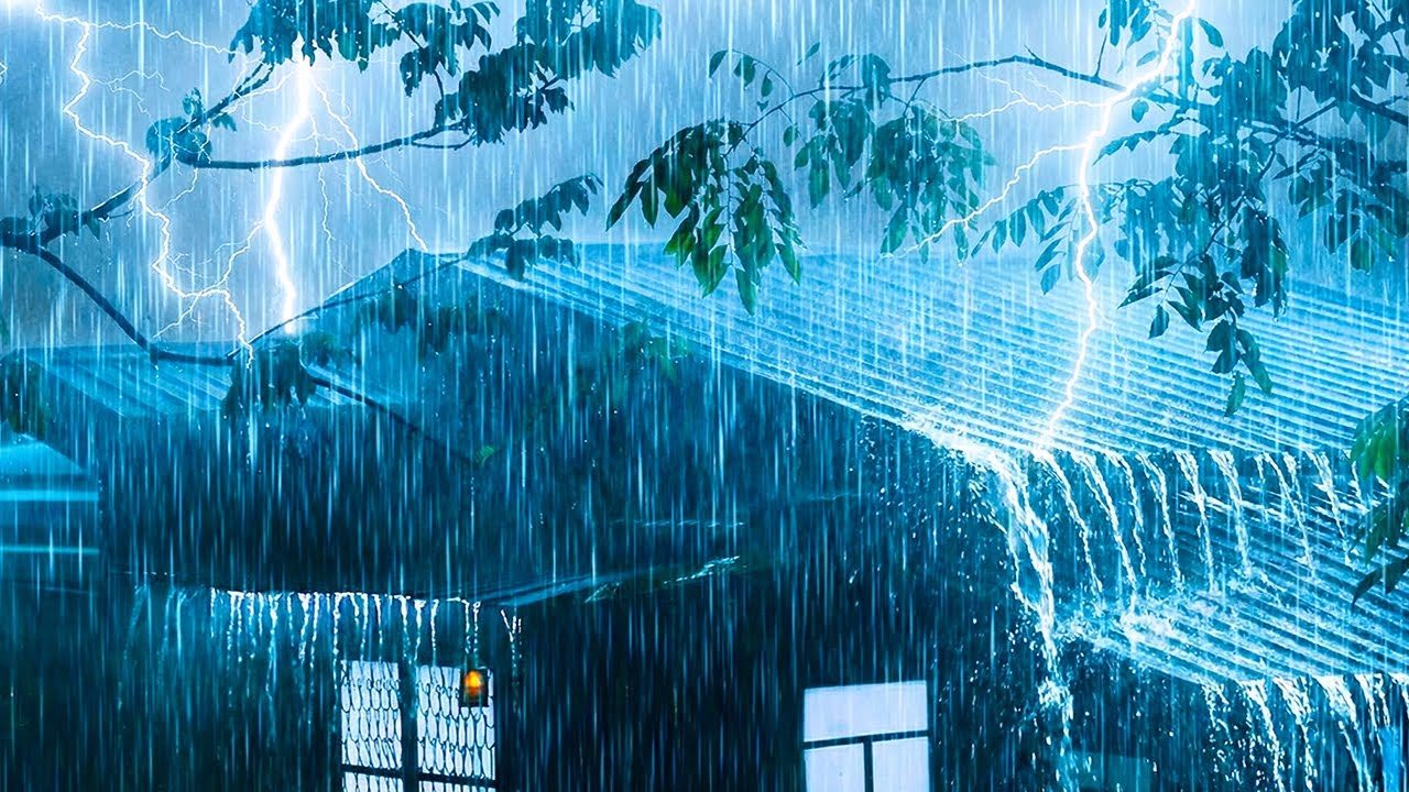 Forget Your Worries and Sleep Peacefully at Midnight with Lashing Rain & Distant Thunder on a Porch