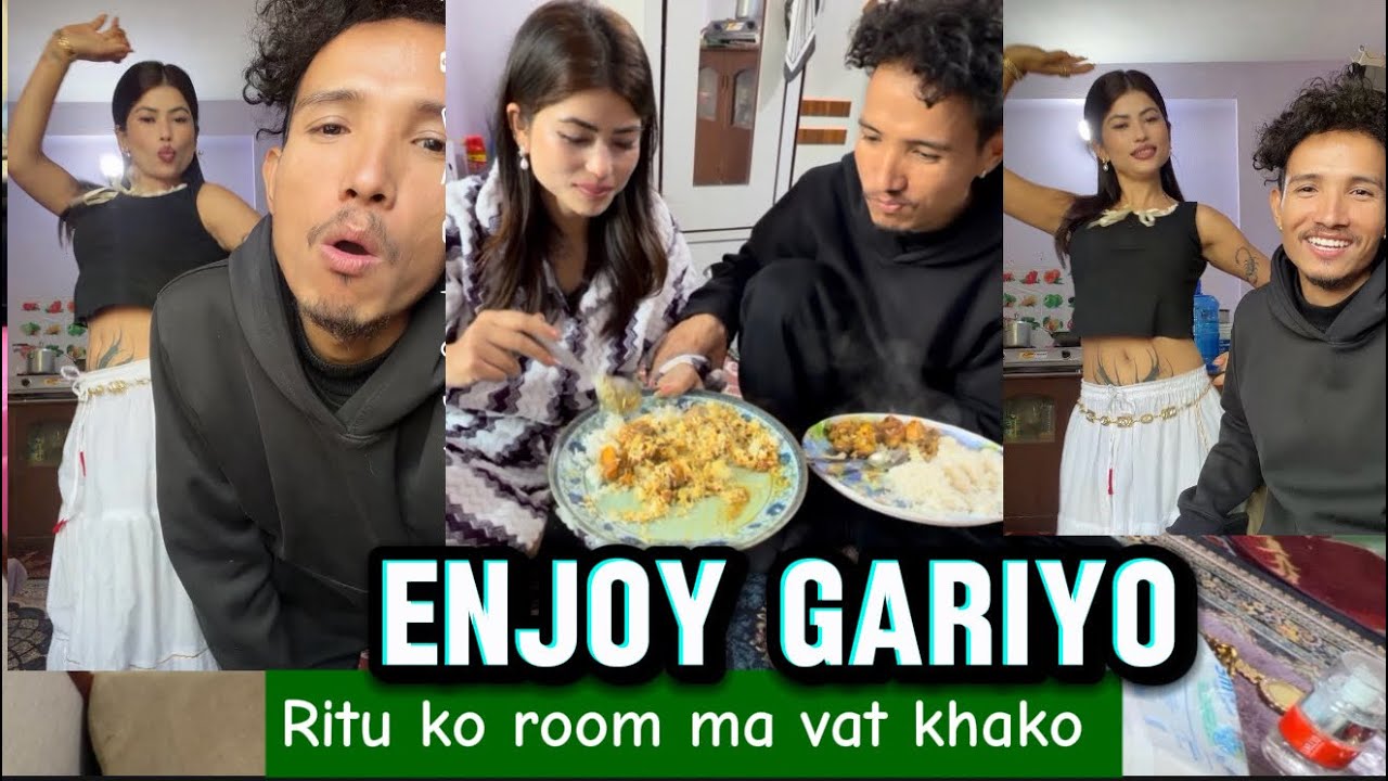 Enjoy gariyo ritu ko room ma khana sang #subcribe #mukbang #udayapur #funny 