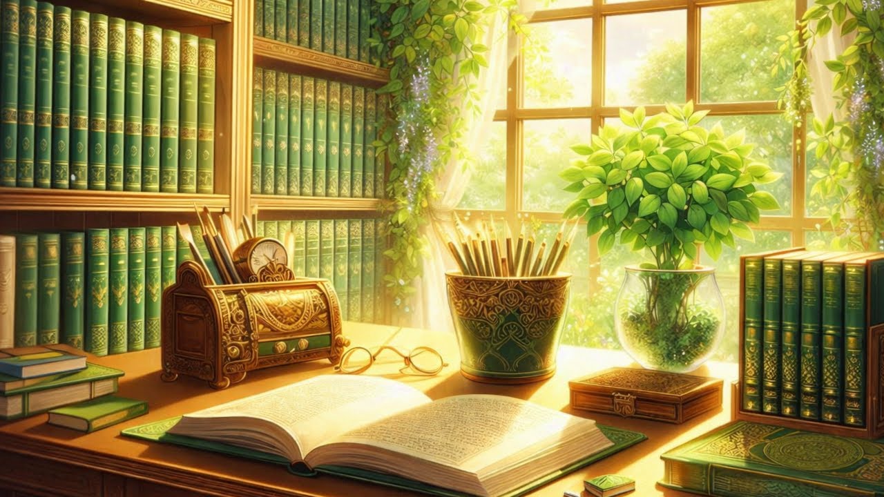 May Emerald Breeze Library Ambience | Luxury Quiet Fantasy Reading Room (30min)