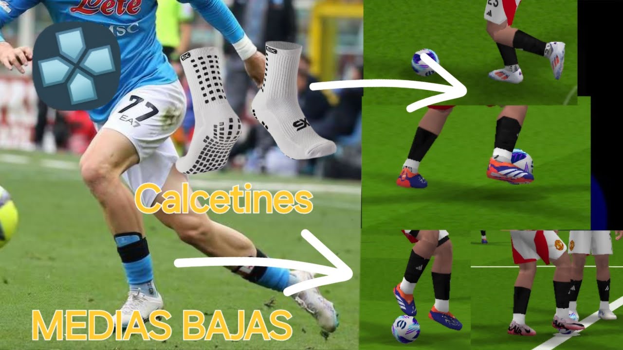 cómo poner medias bajas Y calcetines antielizantes en pes de PSP