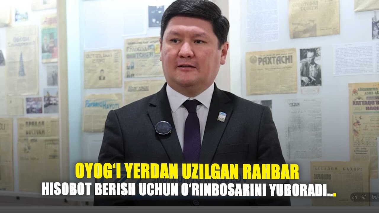 Oyog‘i yerdan uzilgan rahbar hisobot berish uchun o‘rinbosarini yuboradi...
