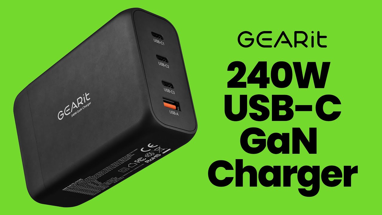 GEARit 240W USB-C GaN Charger &ndash; Super Fast Charging for Laptops & Devices