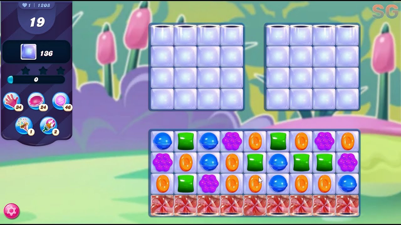 Candy Crush Saga Level 1208 (No Boosters)