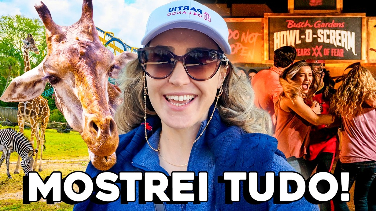 Mostrei Tudo no Busch Gardens: Adrenalina, Animais e Terror &agrave; Noite!