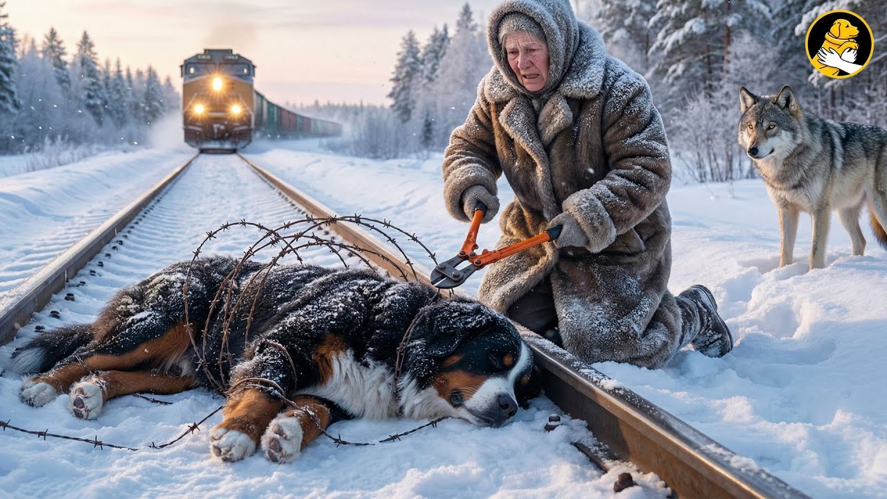 An Elderly Woman Saves a Freezing Trapped Dog From Train in Siberia — A Heart Touching Story