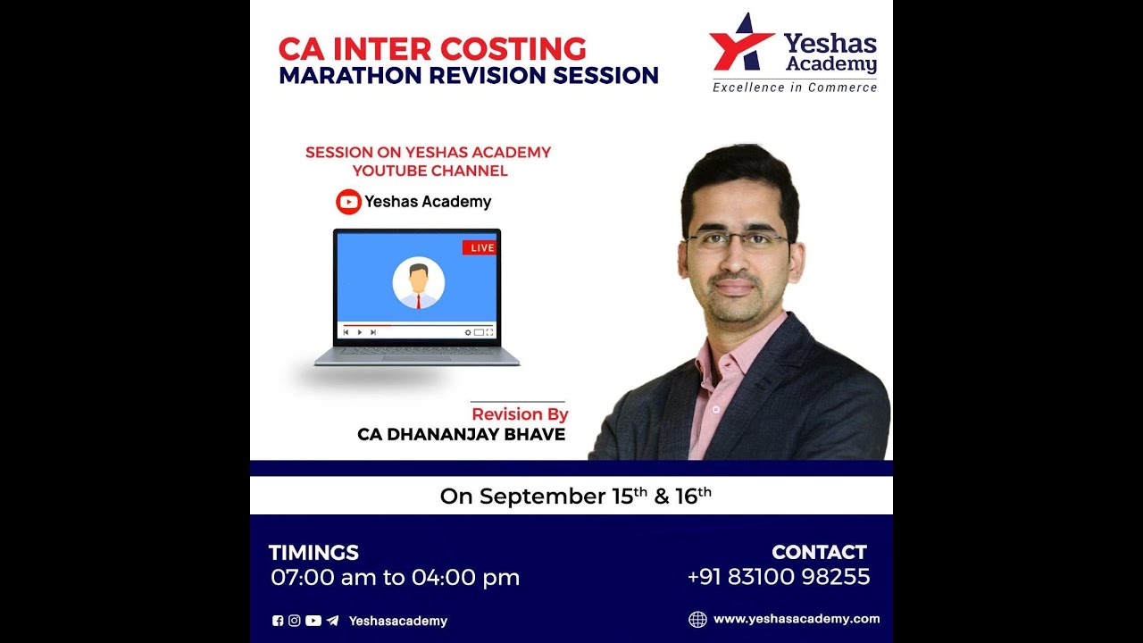 CA Inter Cost & Management Accounting Marathon Revision | Day 1