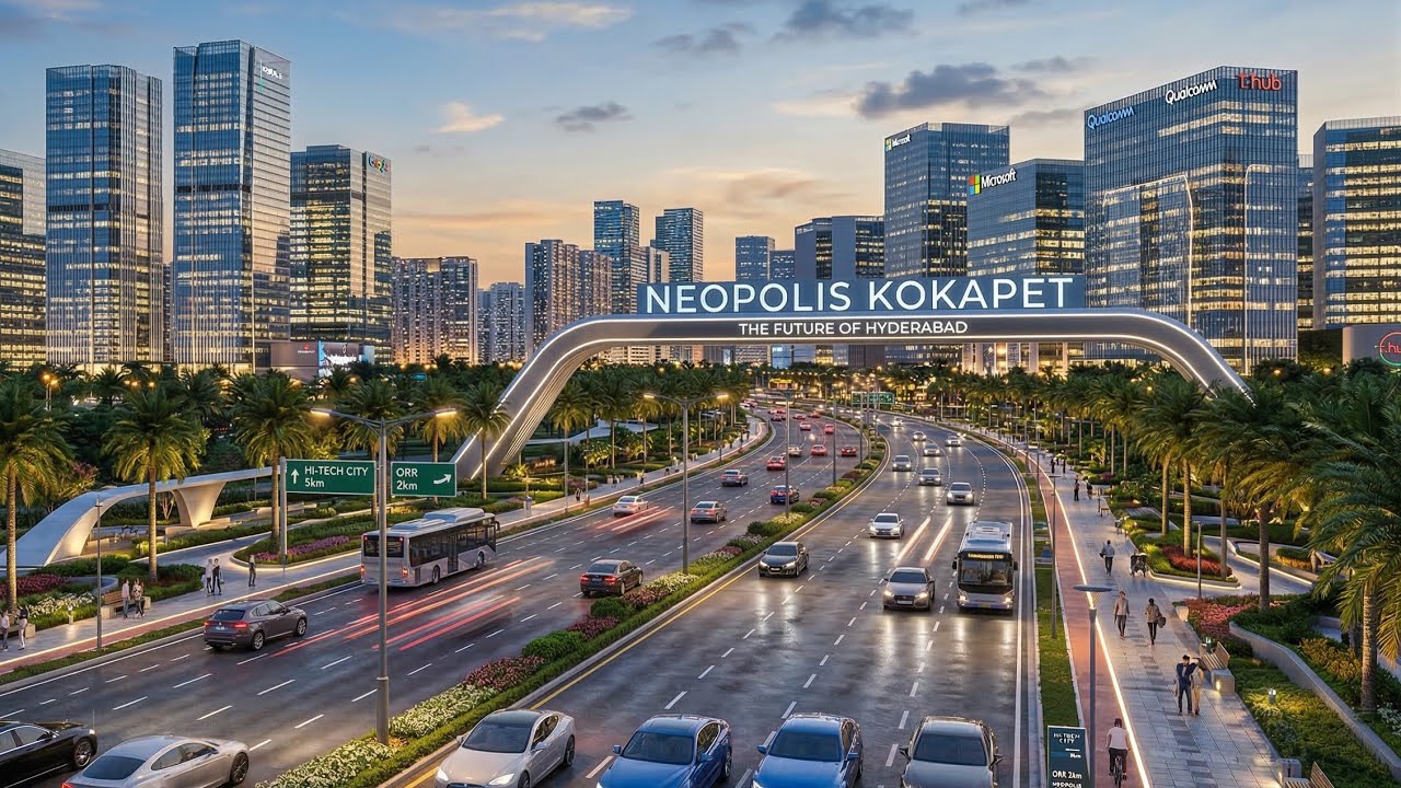 Neopolis Kokapet | Modern Skyscraper District of Hyderabad | HDR Cinematic City View #neopolis 