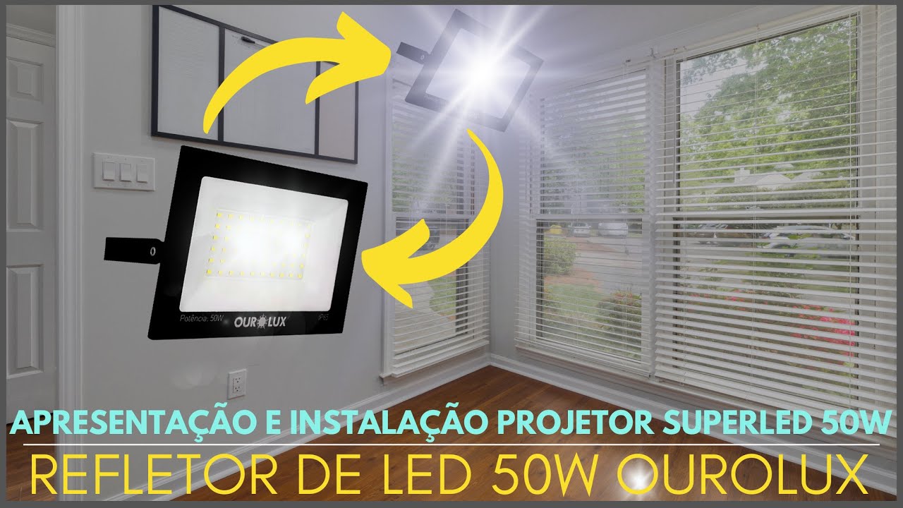 💡🔦COMO LIGAR/INSTALAR PROJETOR/HOLOFOTE/REFLETOR DE LED COM TRES FIOS DE 50W DA OUROLUX EM 2025💡