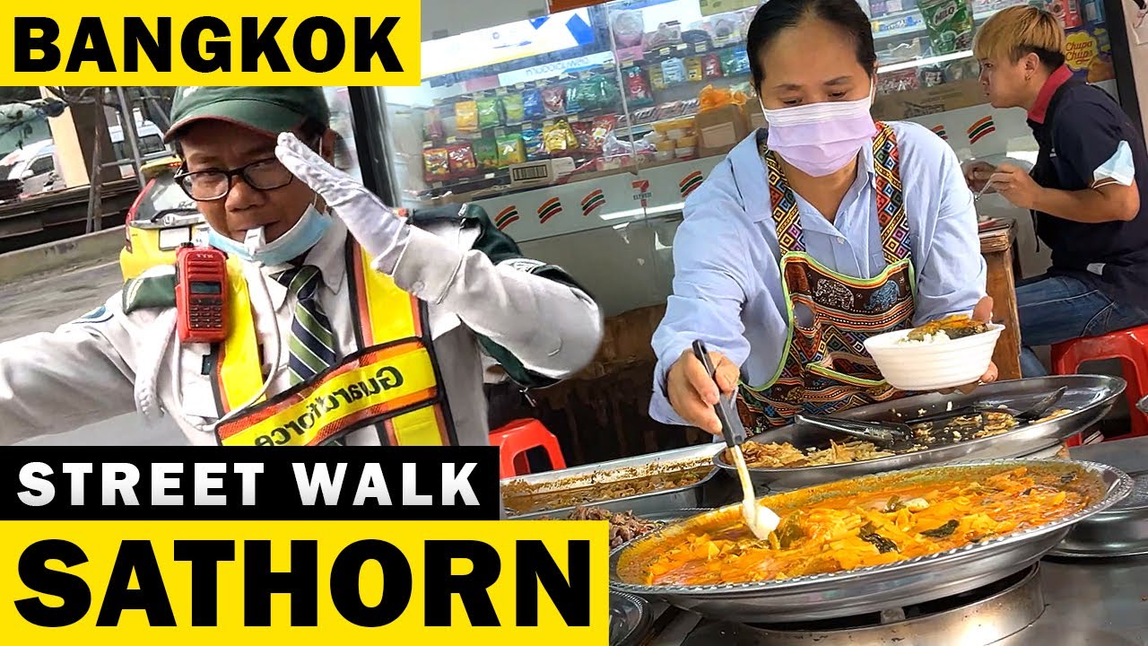 Bangkok Street Walk around Sathorn and Chong Nonsi [ 4K ]