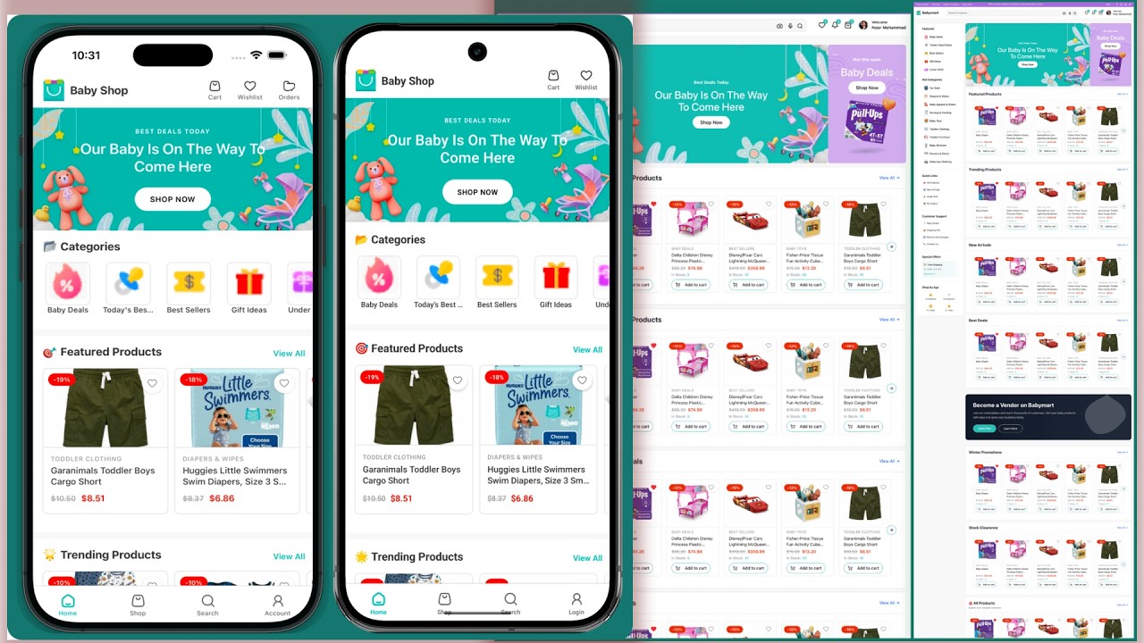 Проект полного цикла разработки электронной коммерции: Turbo BabyMart v2 (Next.js, React Native, ...
