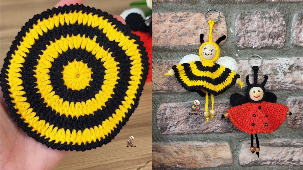 Worry dolls, bee and ladybug keychains 🐝🐞