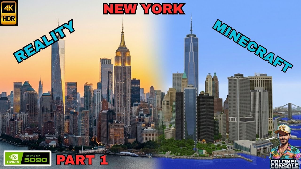 NEW YORK CITY: Minecraft vs Reality | 1:1 Scale Build Part 1