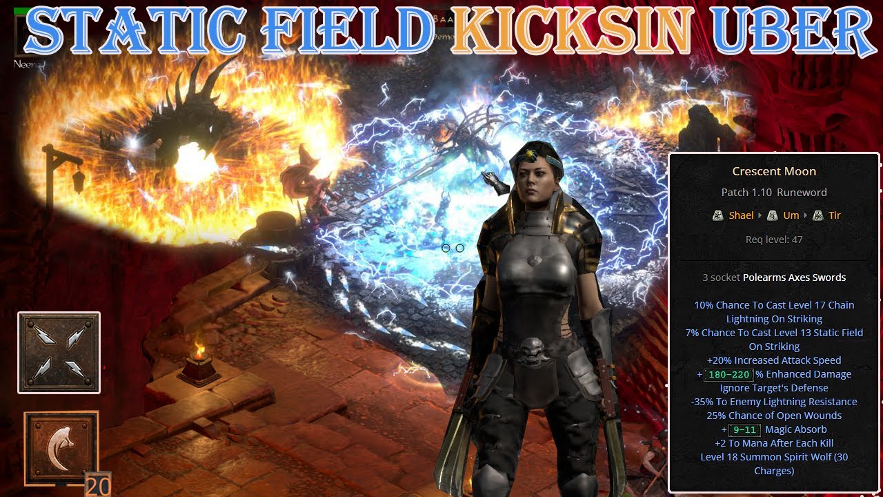 Diablo II Resurrected - Static Field Kicksin Build Uber Tristram