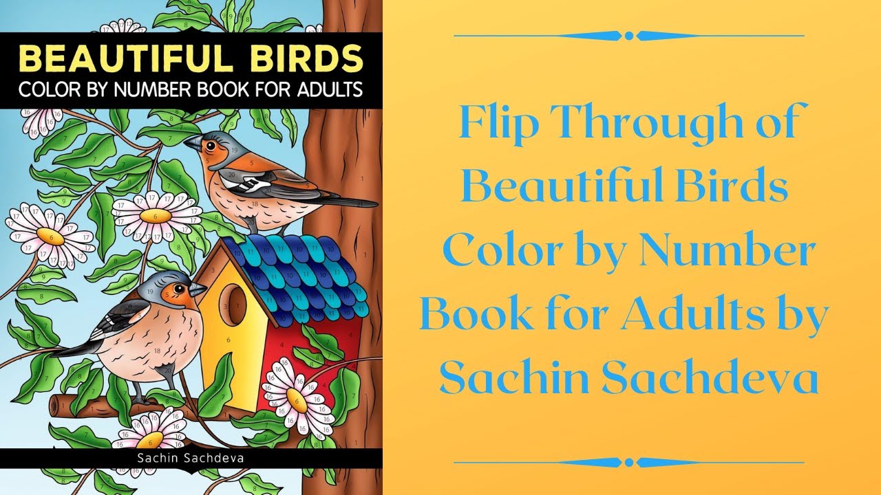 Flip Through of Beautiful Birds Color by Number by Sachin Sachdeva