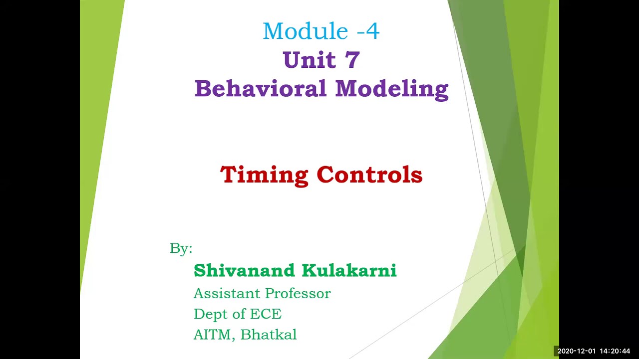 Verilog HDL (18EC56) | Module 4 | Unit 7 | Behavioral Modelling | Timing Control | VTU