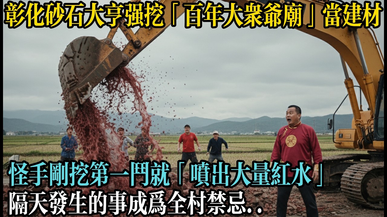 彰化砂石大亨強挖「百年大眾爺廟」當建材怪手剛挖第一鬥就「噴出大量紅水」隔天發生的事成為全村禁忌..#懸疑