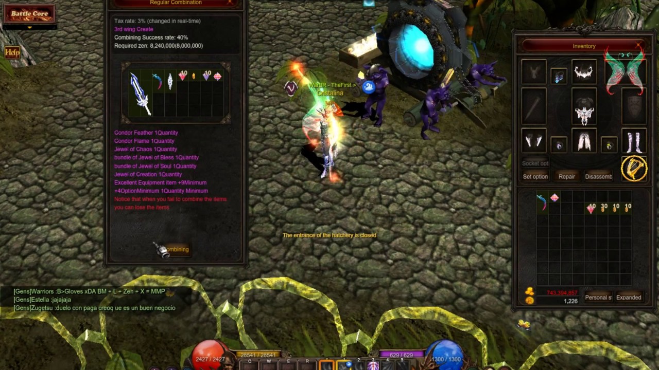 (3x) Rodando WING lvl 3 - MU ONLINE - Failed