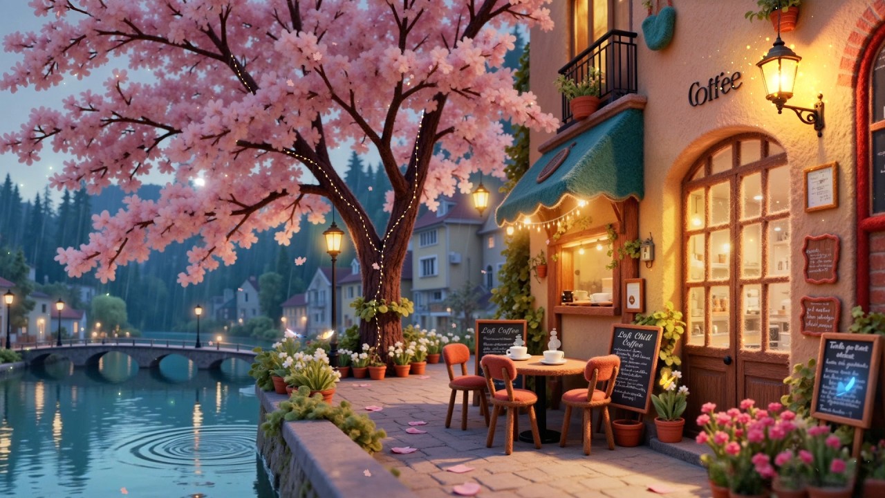 Quiet Garden Coffee 🌸 Lo-fi Chillhop to Stop Overthinking ~ Cherry Blossom Lofi Coffee