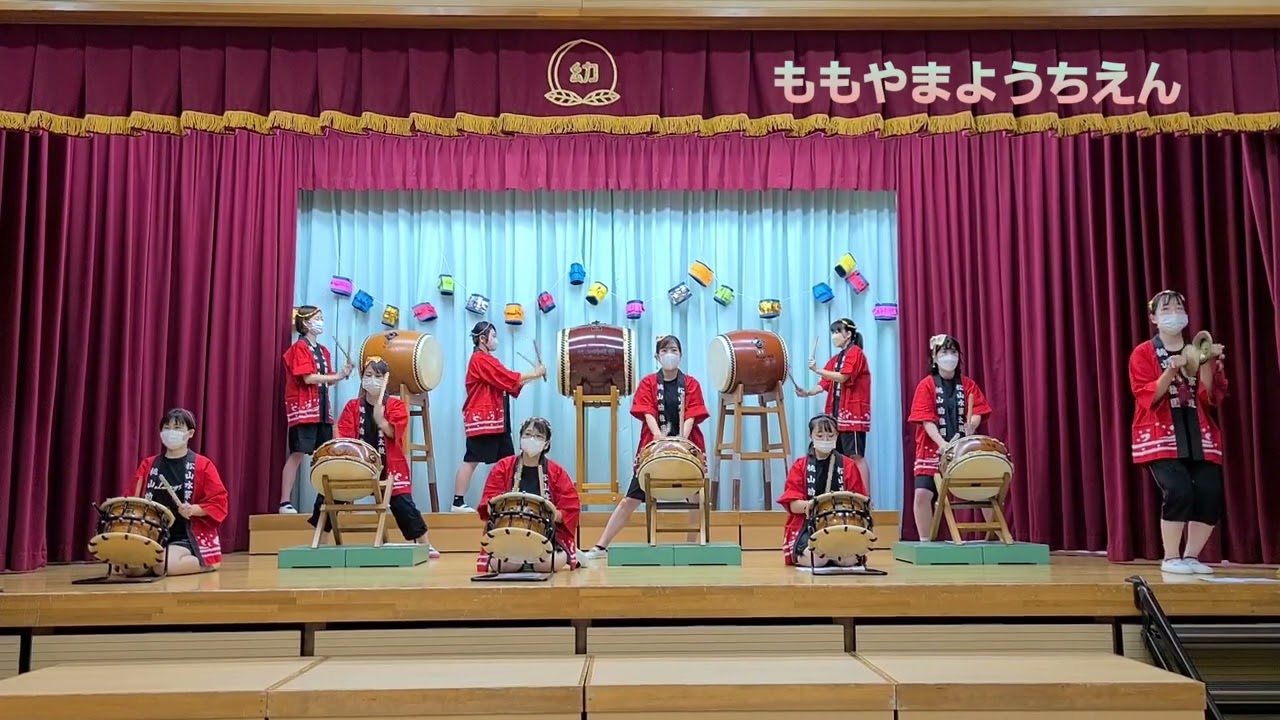 先生による和太鼓演奏①🍑ももやま幼稚園(愛媛県松山市)