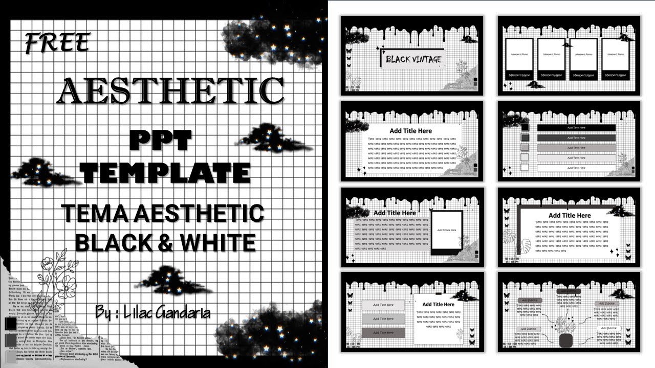 Aesthetic PPT Tema BLACK & WHITE - Tutorial 