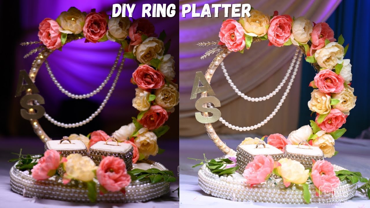 Engagement ring tray || How to make ring tray at home || Ring tray decoration #diy #trending