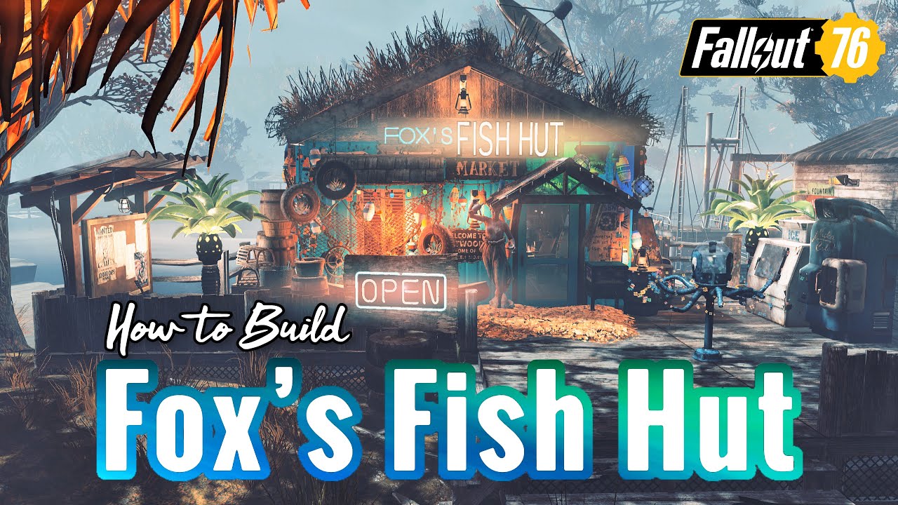 Fox's Fish Hut CAMP Build Showcase & How to Build Tutorial #Fallout76