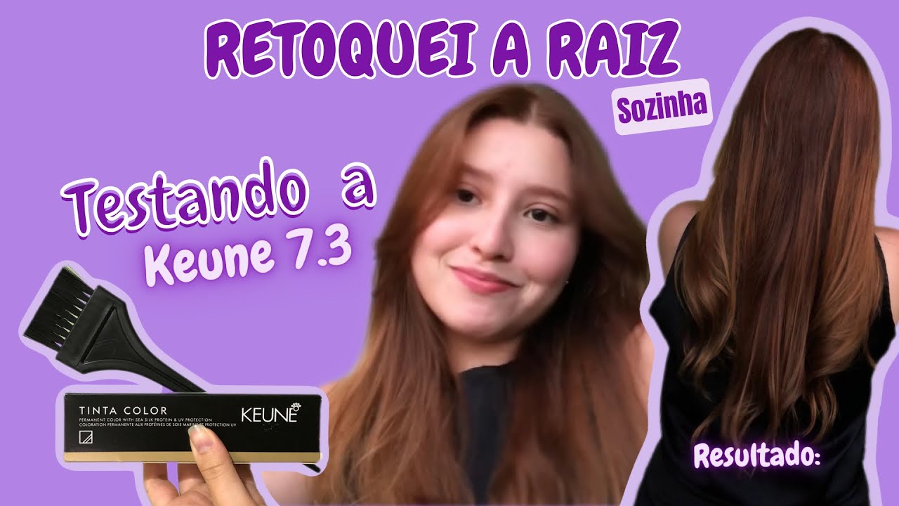 Pintei meu cabelo em casa sozinha | Testei a coloração Keune 7.3 🧡