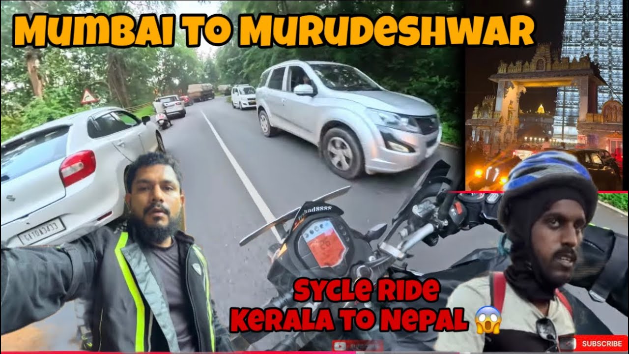 🏍️ Epic Kerala Bike Ride Day-2 | Mumbai to Murudeshwar via Konkan | Heavy Rain Adventure