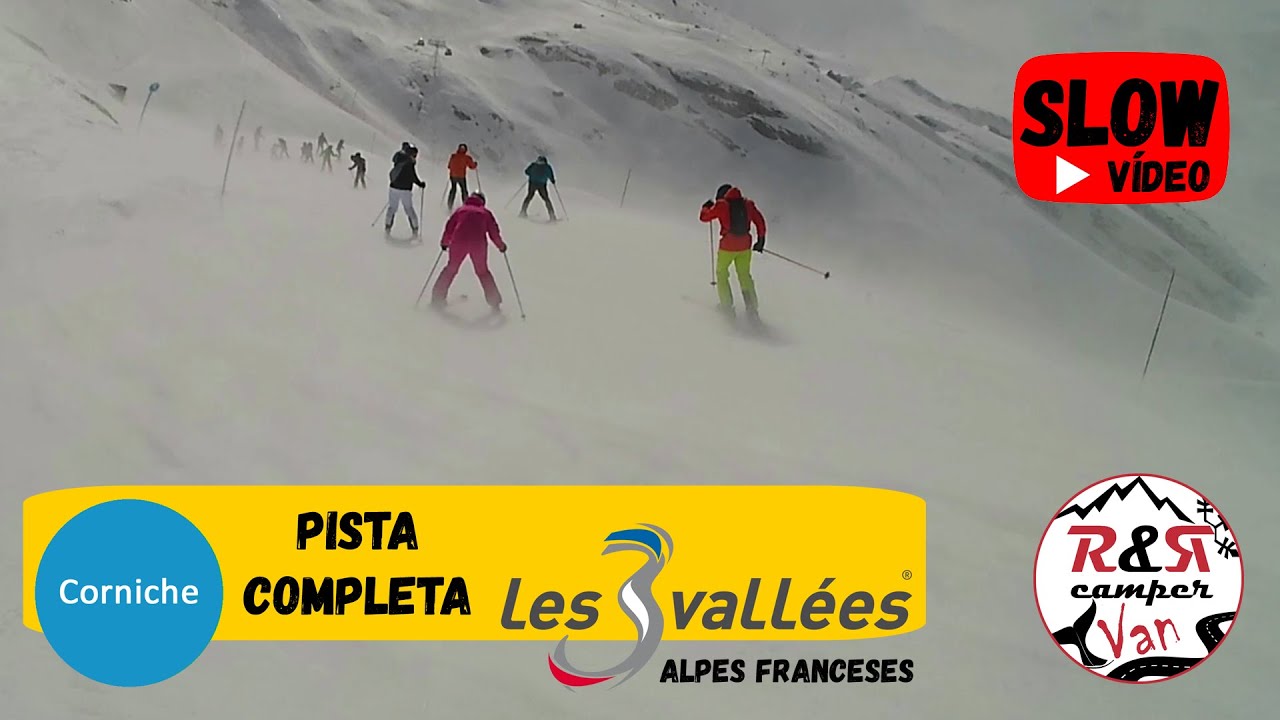 ‼️ Slow Vídeo, desciende con nosotros la pista Corniche de Val-Thorens en los 3 Valles.