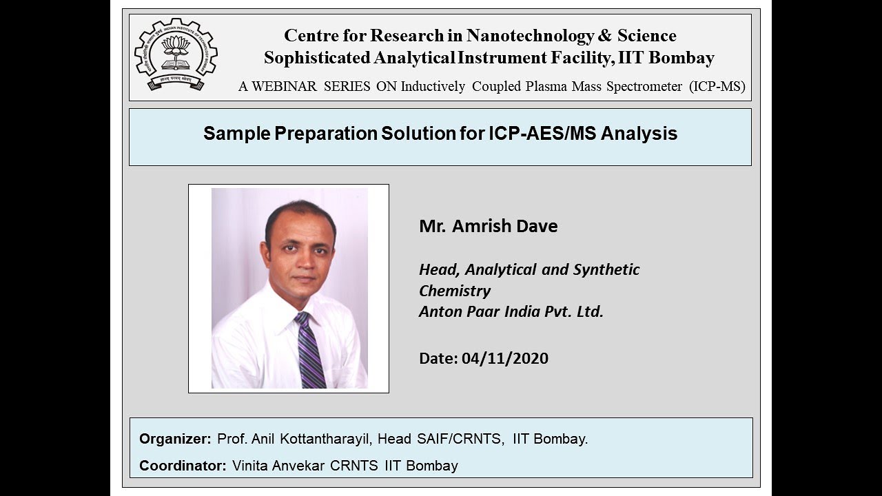 Sample preparation for ICP-AES and ICP-MS